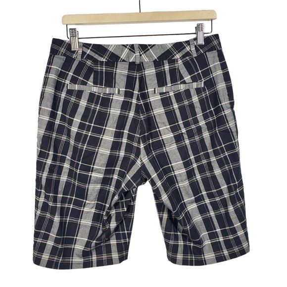 LRL Lauren Active Bermuda Shorts Plaid Golf Academia Grunge Punk Flat-Front - Picture 3 of 5